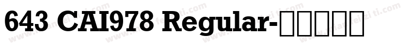643 CAI978 Regular字体转换